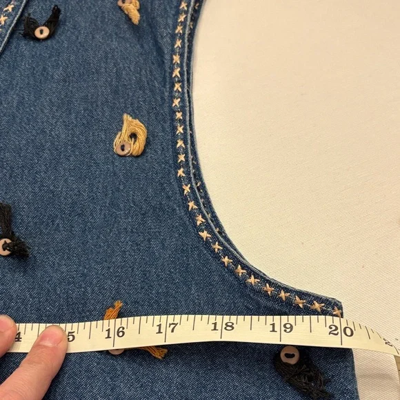 Denim Vest with Colorful Cat Design - Picture 4 of 4